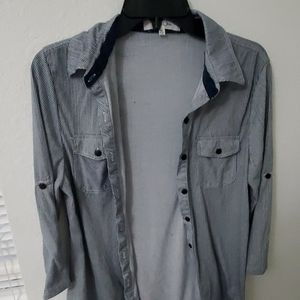Navy blue buttoned down shirt
